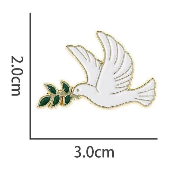 WHITE DOVE PEACE METAL PIN - 5