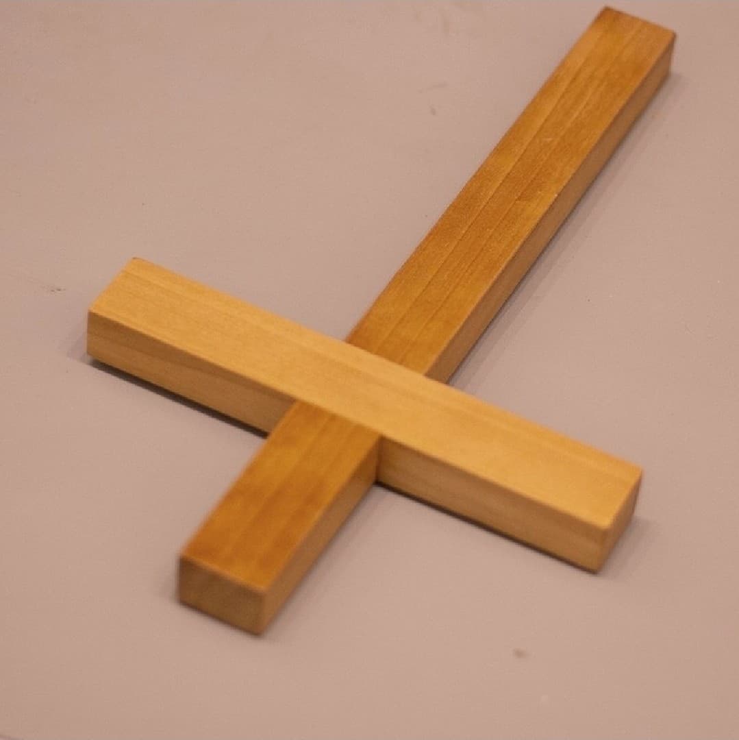 GOLDEN CHERRY WOOD CROSS - 4