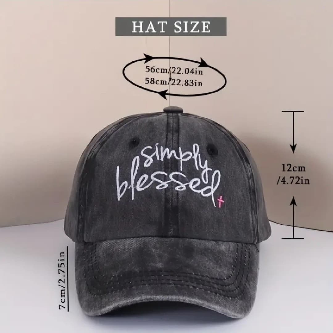 SIMPLY BLESSED BLACK HAT - 5