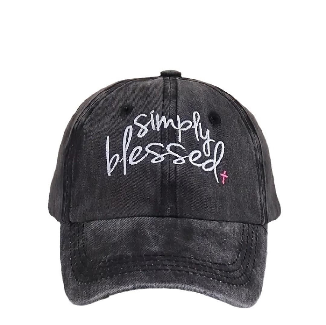 SIMPLY BLESSED BLACK HAT - 4