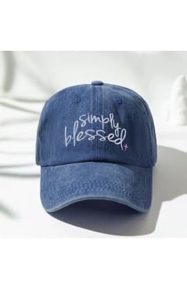 SIMPLY BLESSED NAVY BLUE HAT thumbnail 1