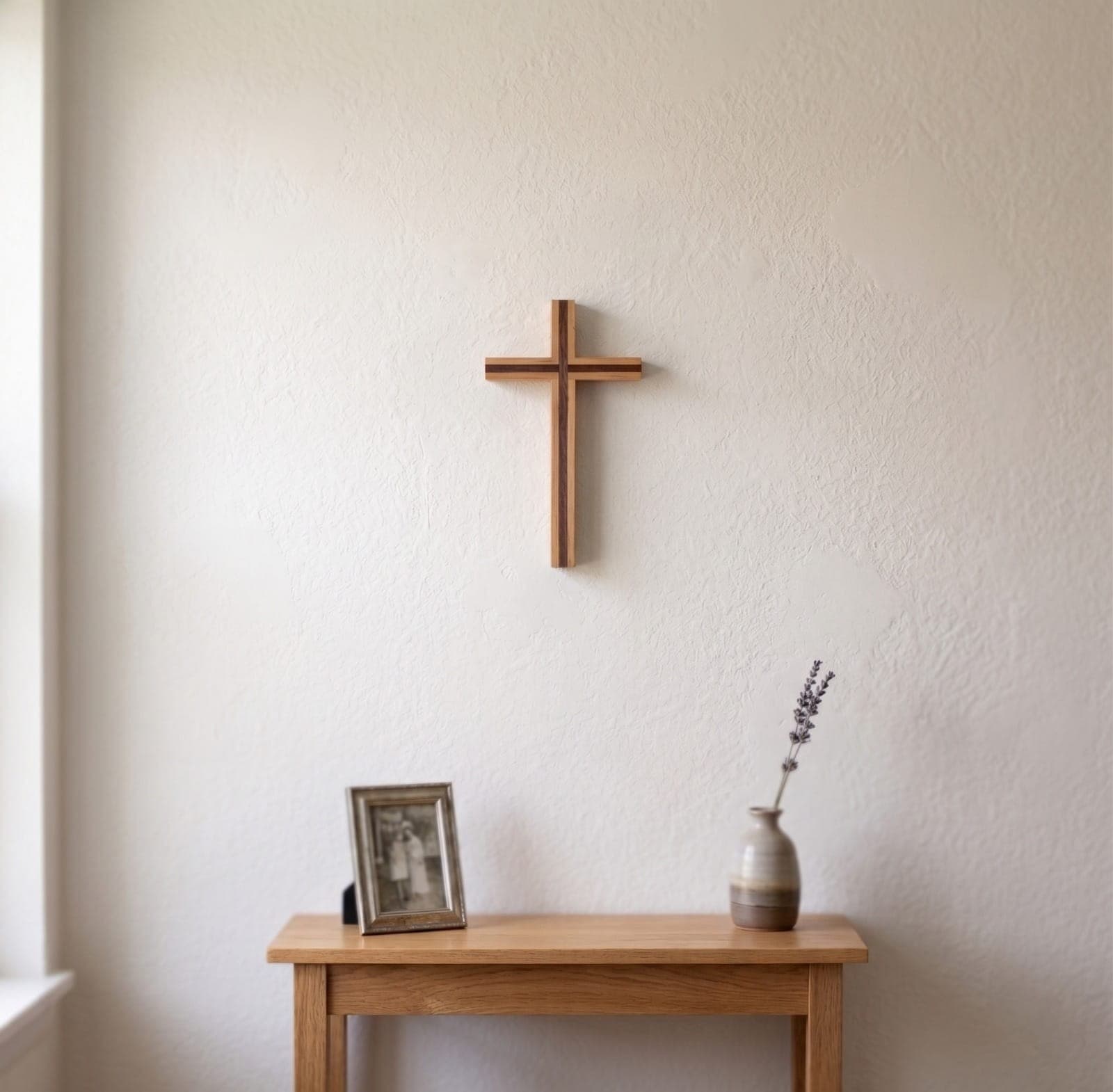 WALNUT WOOD CROSS - 1