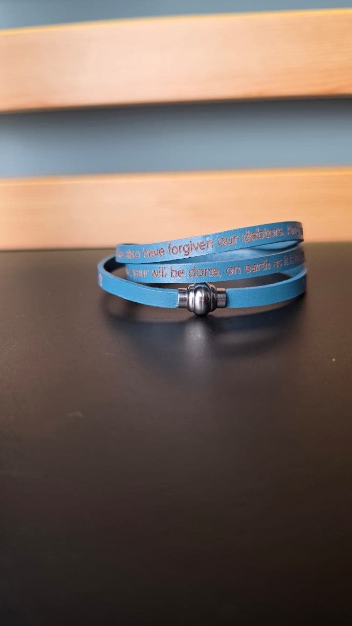 OUR FATHER WRAP BRACELET BLUE SM 54CM - 2