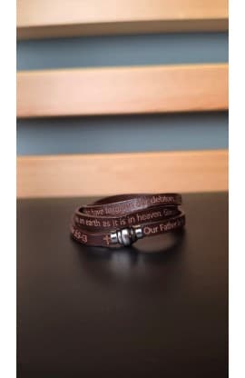 OUR FATHER WRAP BRACELET BROWN 60CM thumbnail 2