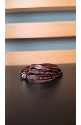 OUR FATHER WRAP BRACELET BROWN 60CM thumbnail 3