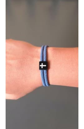 DENIM CROSS BRAIDED ROPE BRACELET thumbnail 2