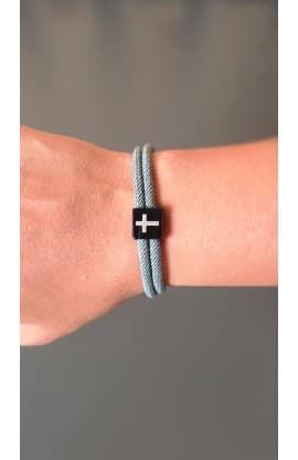 OLIVE GREEN CROSS BRAIDED ROPE BRACELET thumbnail 2
