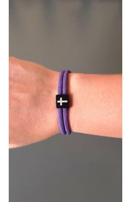 DEEP PURPLE CROSS BRAIDED ROPE BRACELET thumbnail 2