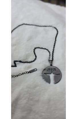 JESUS REDEEMER BLACK NECKLACE thumbnail 4