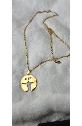 JESUS REDEEMER GOLD PLATED NECKLACE thumbnail 4