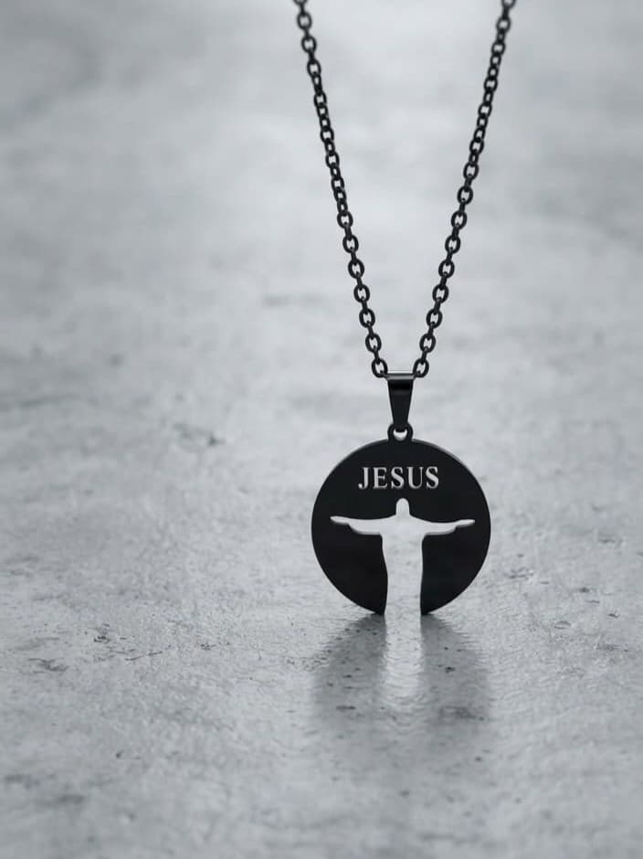 JESUS REDEEMER BLACK NECKLACE - 1