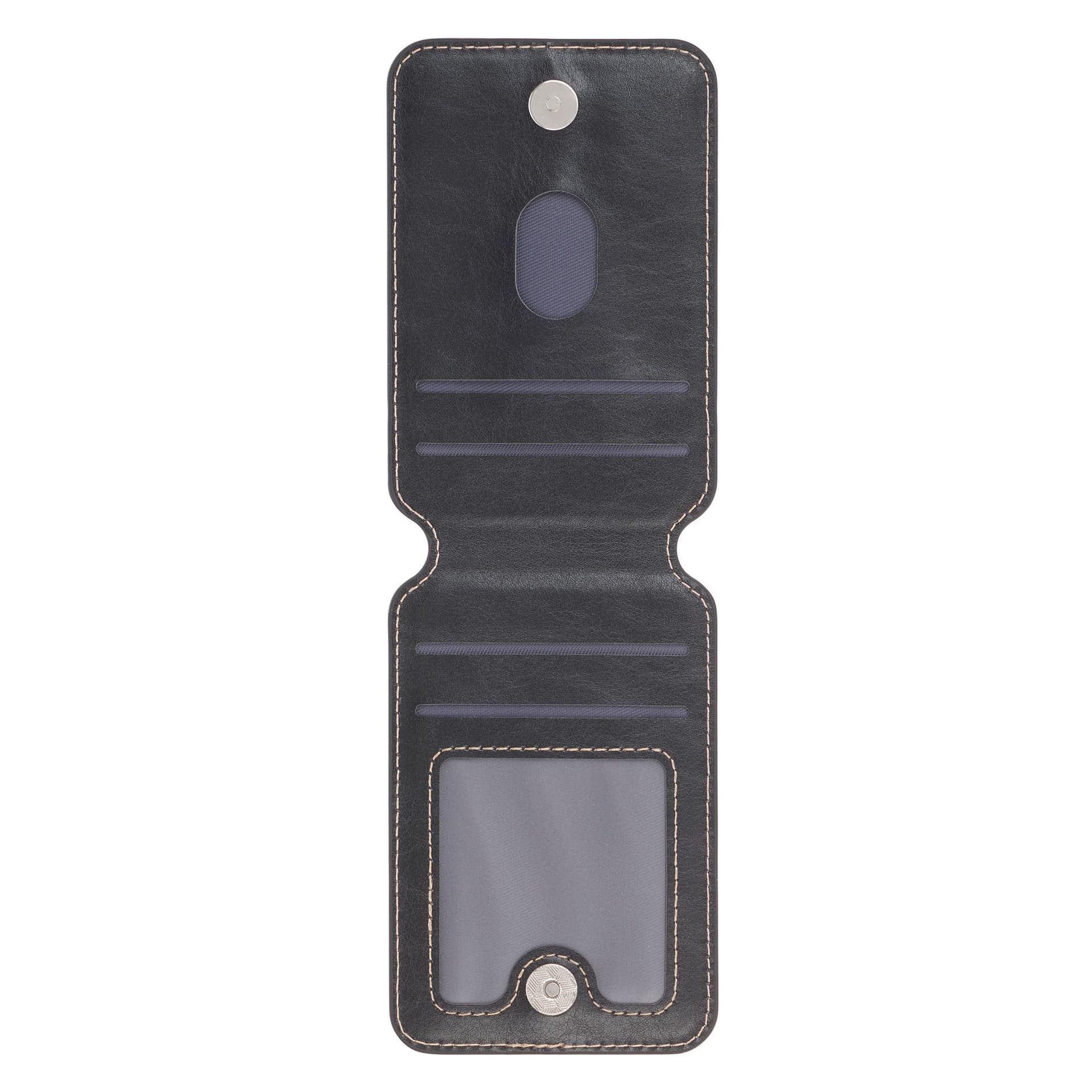 Phone Wallet Magnetic Leather Black Cross - 3