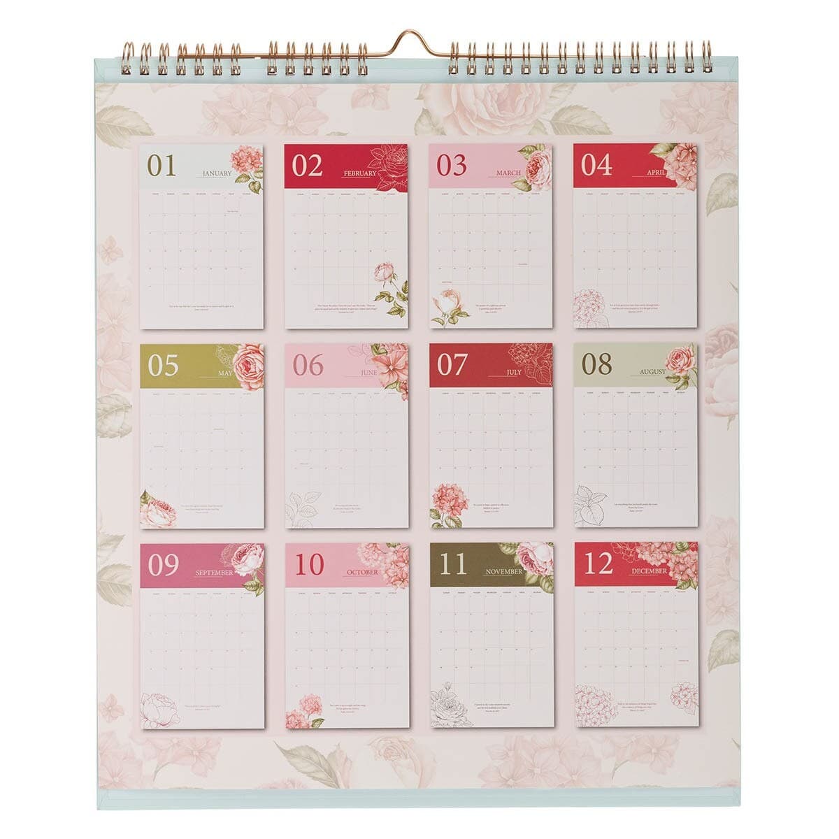 Calendar/Stationery set w/pen Rose & Hydrangeas Ecc 3:11 - 2