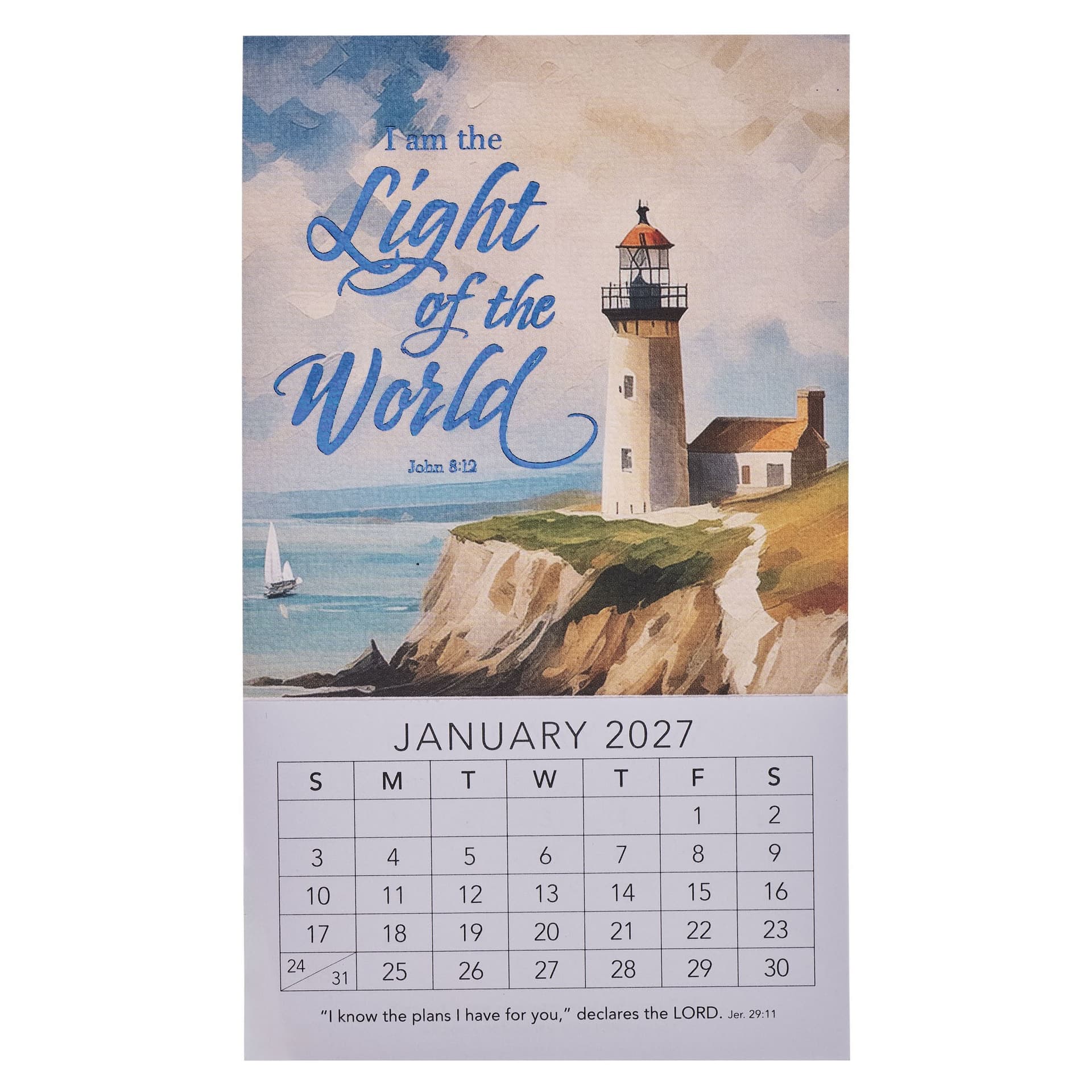 2027 Mini Magnetic Calendar Light Of The World John 8:12