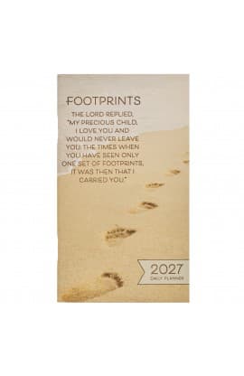 2027 Small Daily Planner Footprints In The Sand thumbnail 1