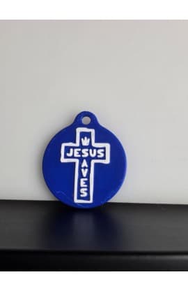 JESUS SAVES NFC TAG BLUE thumbnail 1