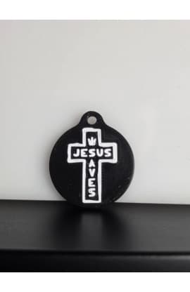 JESUS SAVES NFC TAG BLACK thumbnail 1