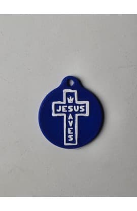 JESUS SAVES NFC TAG BLUE thumbnail 4