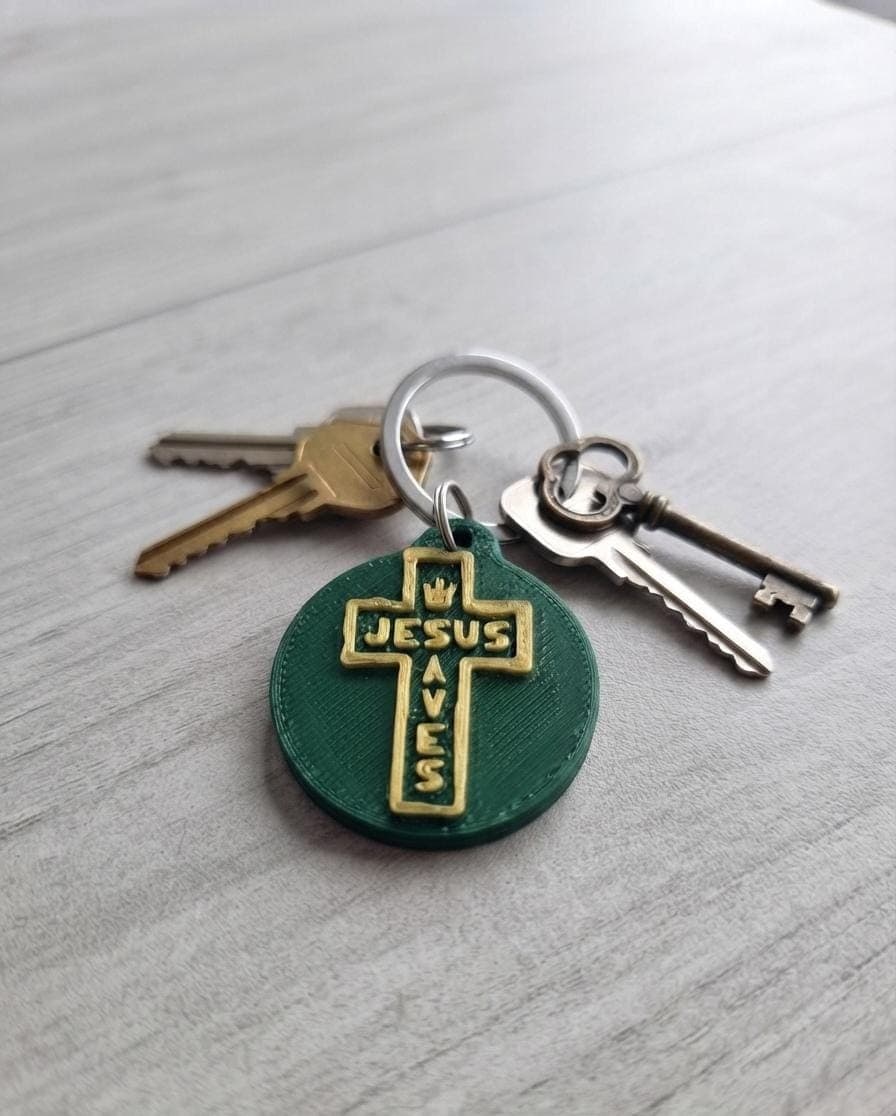 JESUS SAVES NFC TAG GREEN - 2