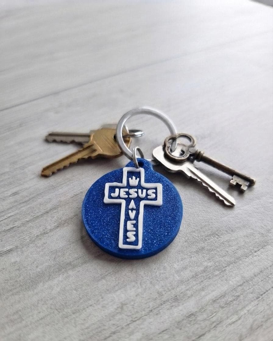 JESUS SAVES NFC TAG BLUE - 2