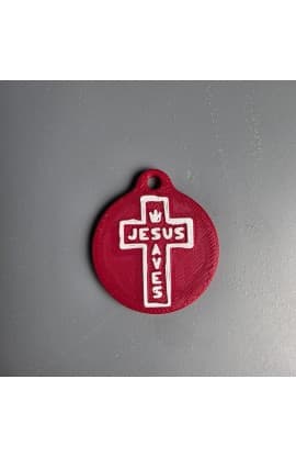 JESUS SAVES NFC TAG RED thumbnail 3