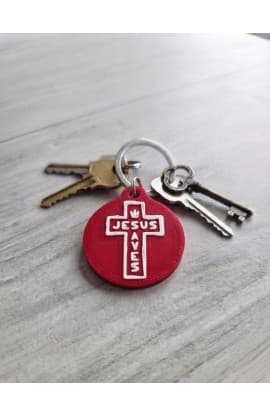 JESUS SAVES NFC TAG RED thumbnail 2