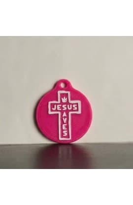 JESUS SAVES NFC TAG PINK thumbnail 1