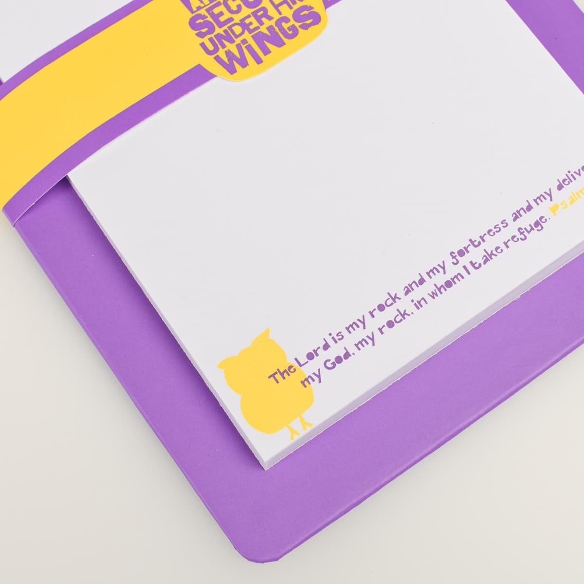 Purple "Wings of Joy" Clipboard and Notepad Featuring Psalm 91:4 - 4
