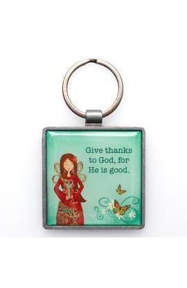 "Give Thanks" Metal Keyring thumbnail 2