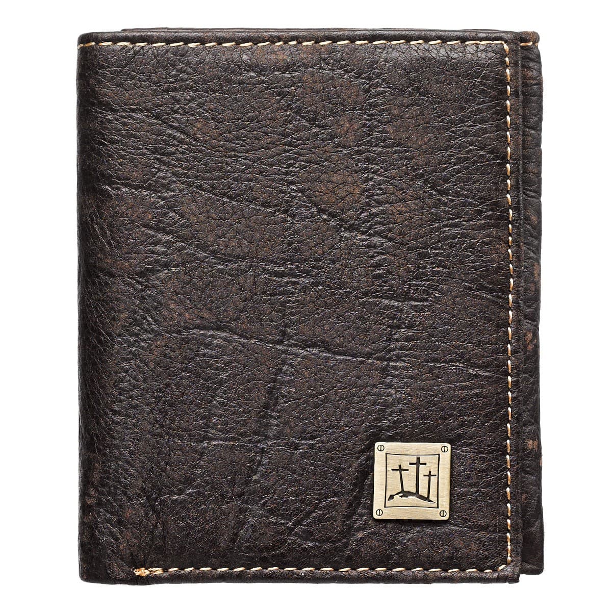 Wallet Leather Brown Crosses Badge - 4