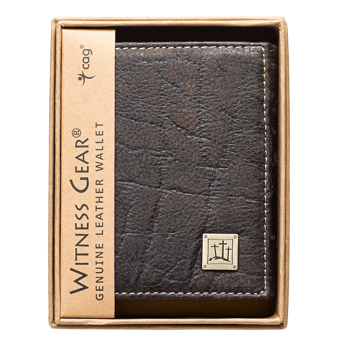Wallet Leather Brown Crosses Badge - 5