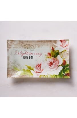 DELIGHT IN EVERY DAY TRAY GLASS TRINKET thumbnail 1