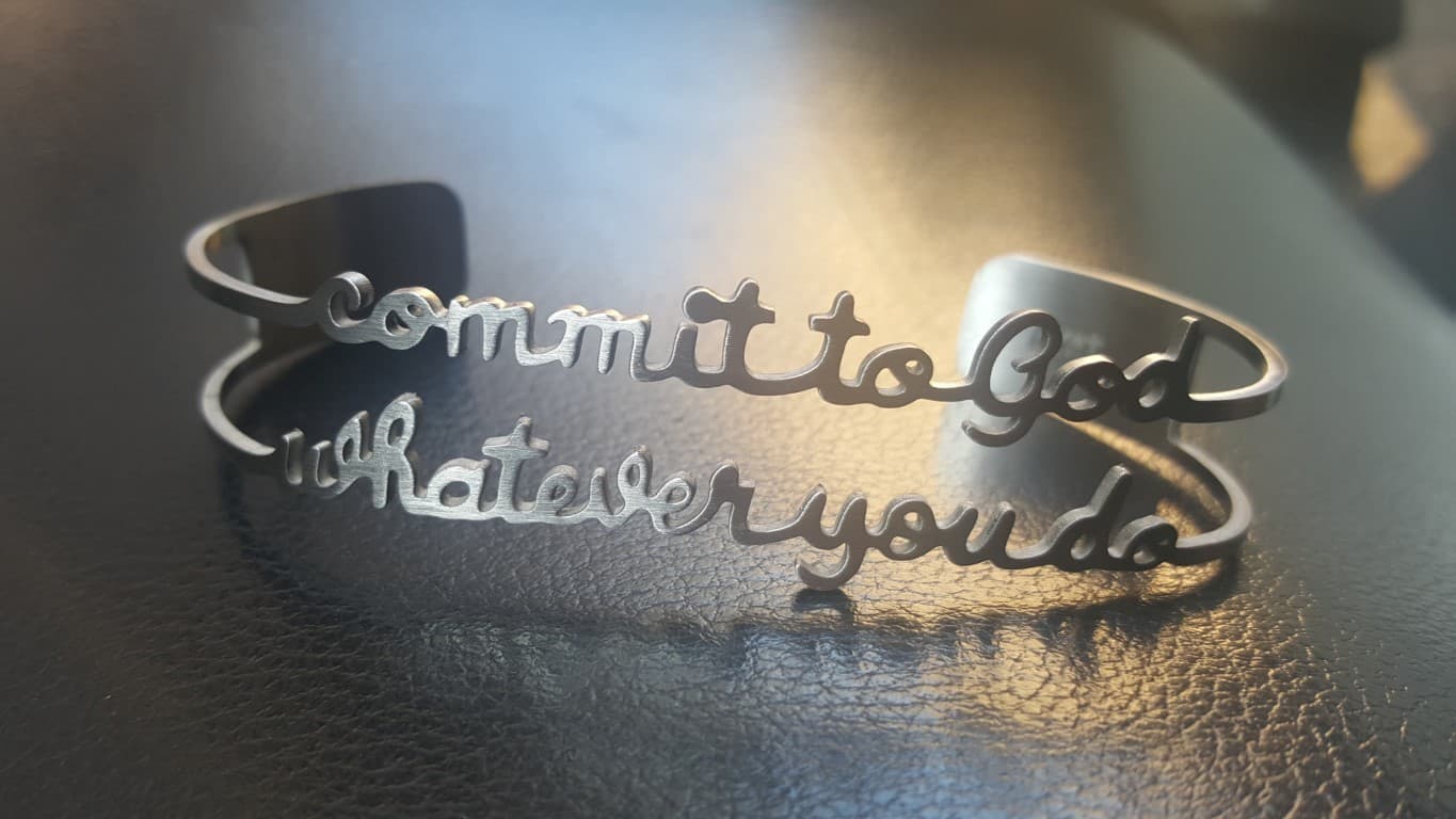 COMMIT TO GOD SILVER BANGLE - 1