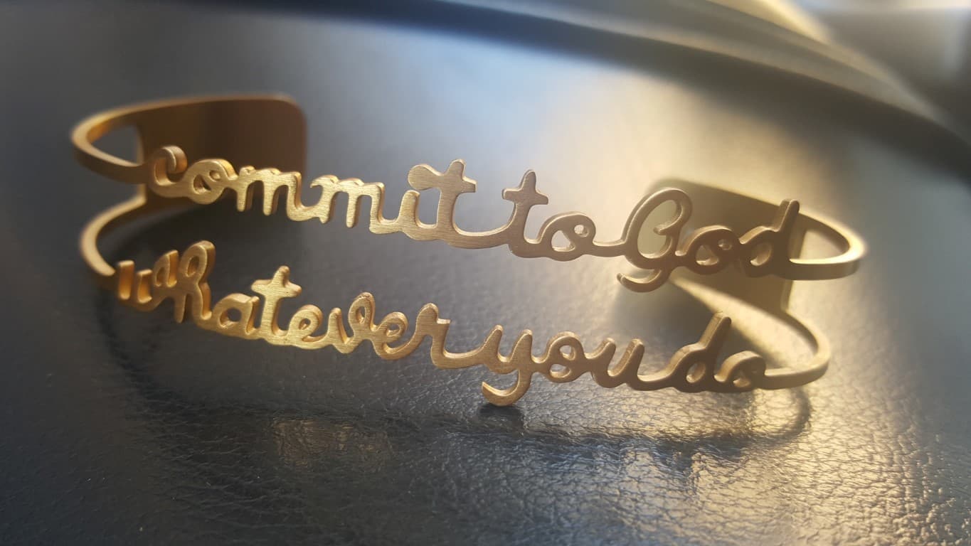 COMMIT TO GOD GOLD PLATED BANGLE - 1