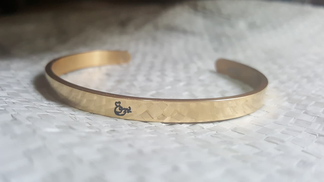 JESUS ARABIC THIN BANGLE GOLD PLATED - يسوع - 2