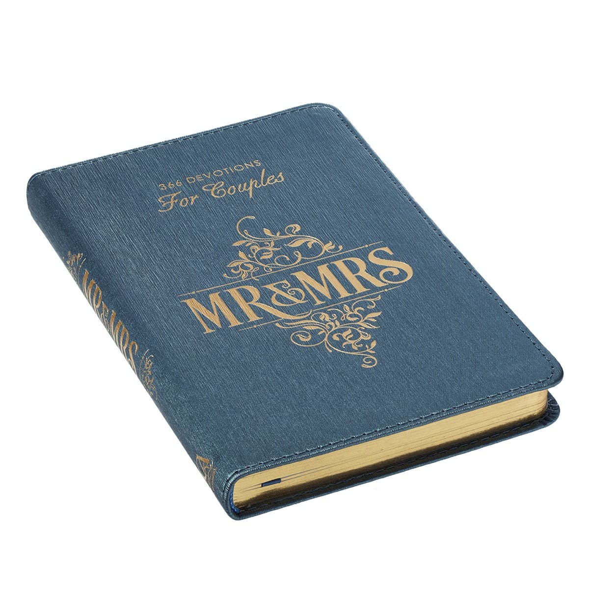 DEVOTIONAL FOR MR & MRS BLUE FAUX LEATHER - 5