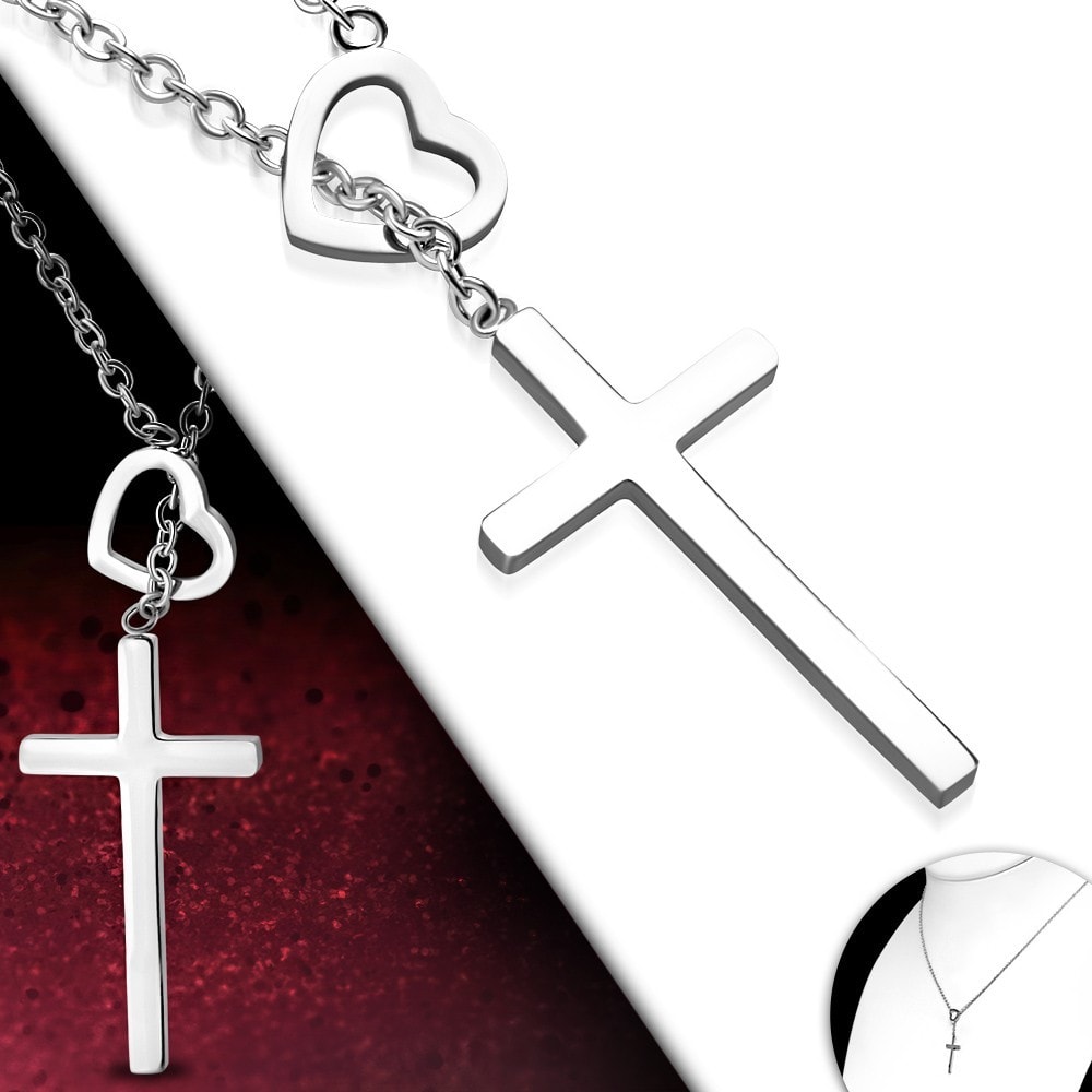 HEART CROSS NECKLACE - 3
