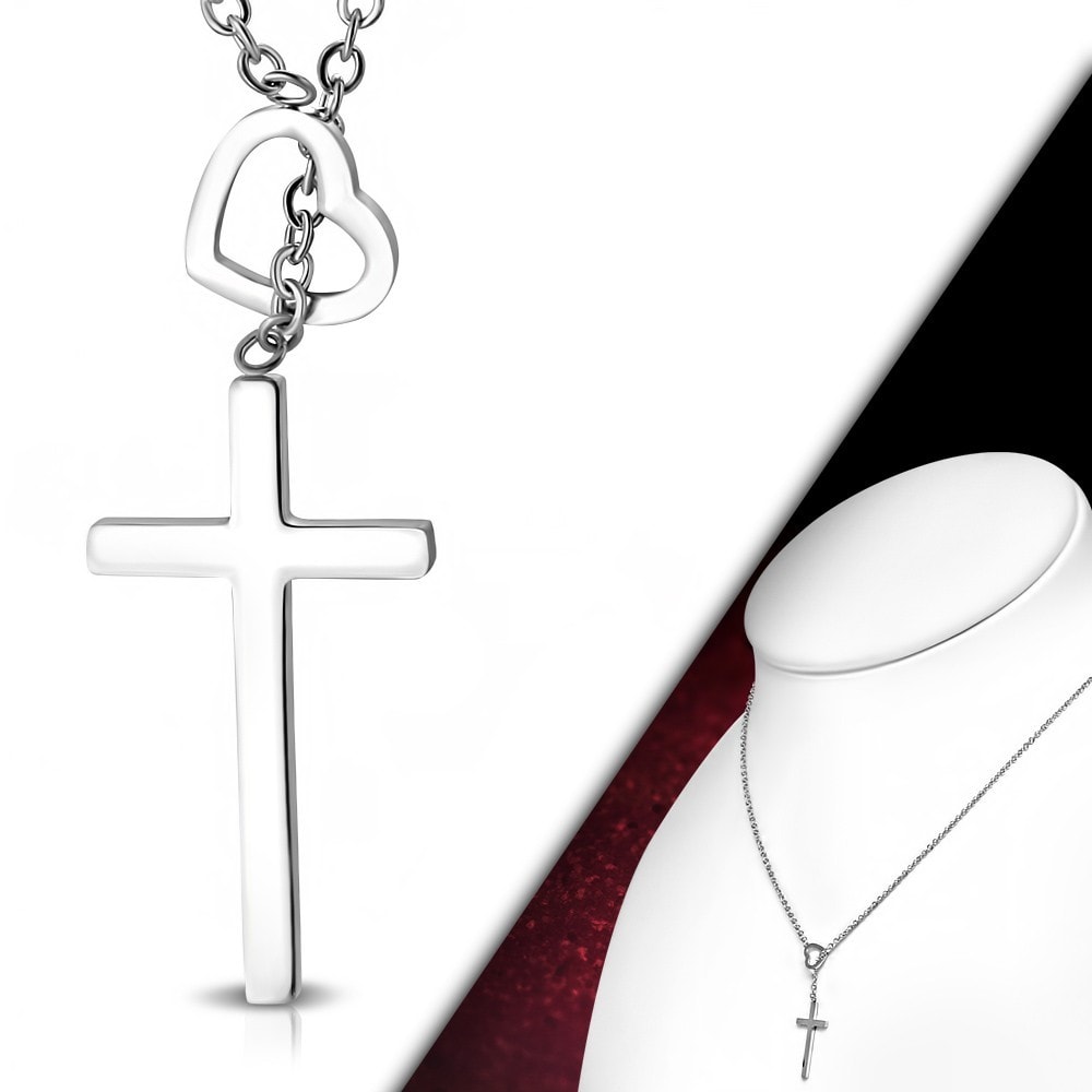 HEART CROSS NECKLACE - 5