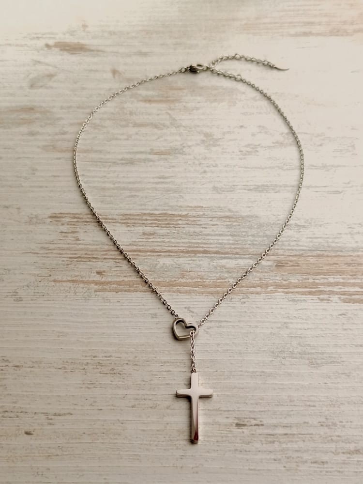 HEART CROSS NECKLACE - 4