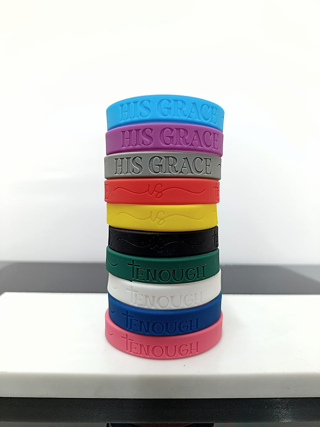 HIS GRACE IS ENOUGH SILICONE BRACELET 19CM - 1