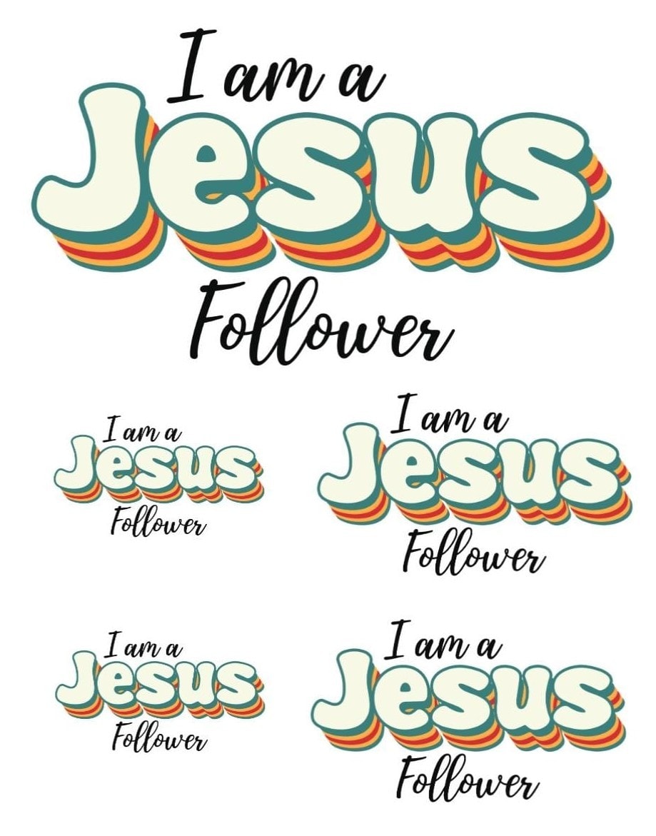 I AM A JESUS FOLLOWER UV 3D STICKER