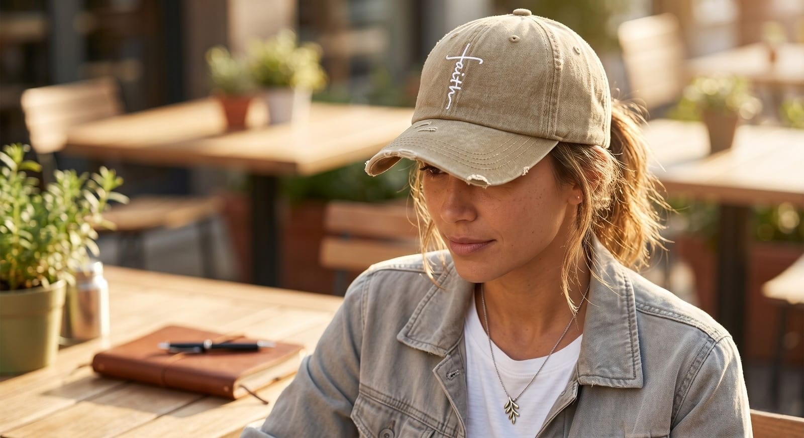 FAITH KHAKI HAT - 2