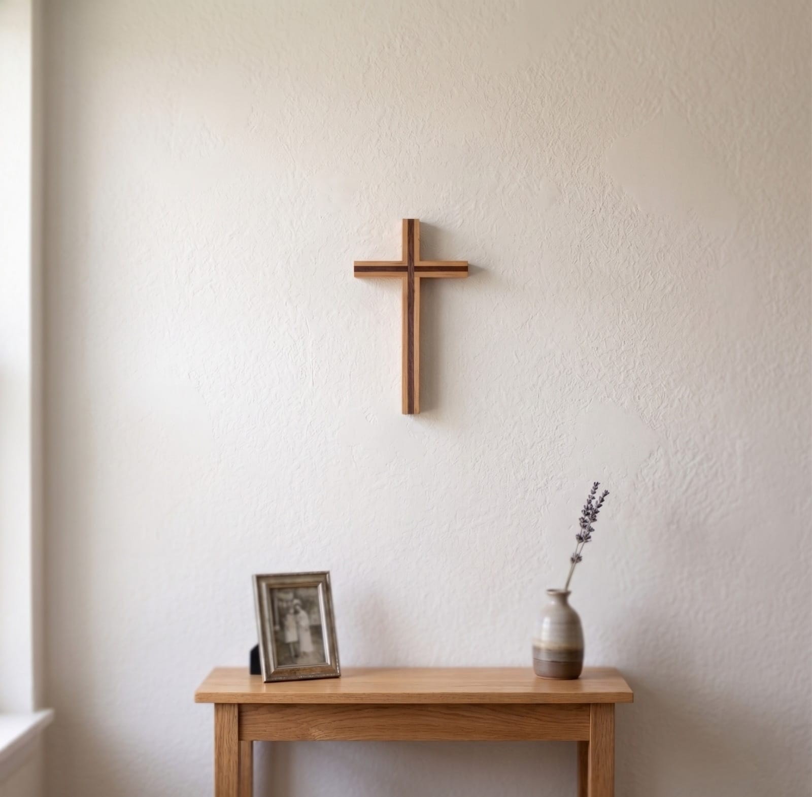 WALNUT WOOD CROSS - 1