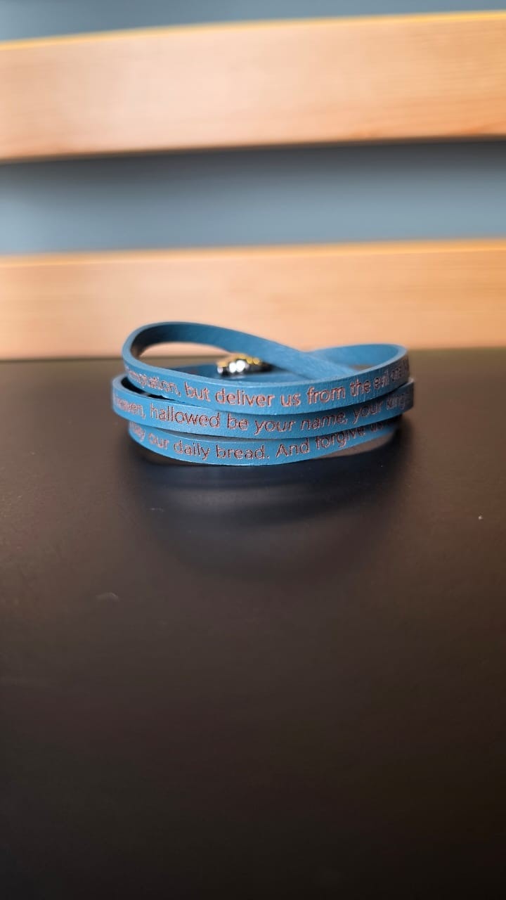 OUR FATHER WRAP BRACELET BLUE LG 60CM - 1