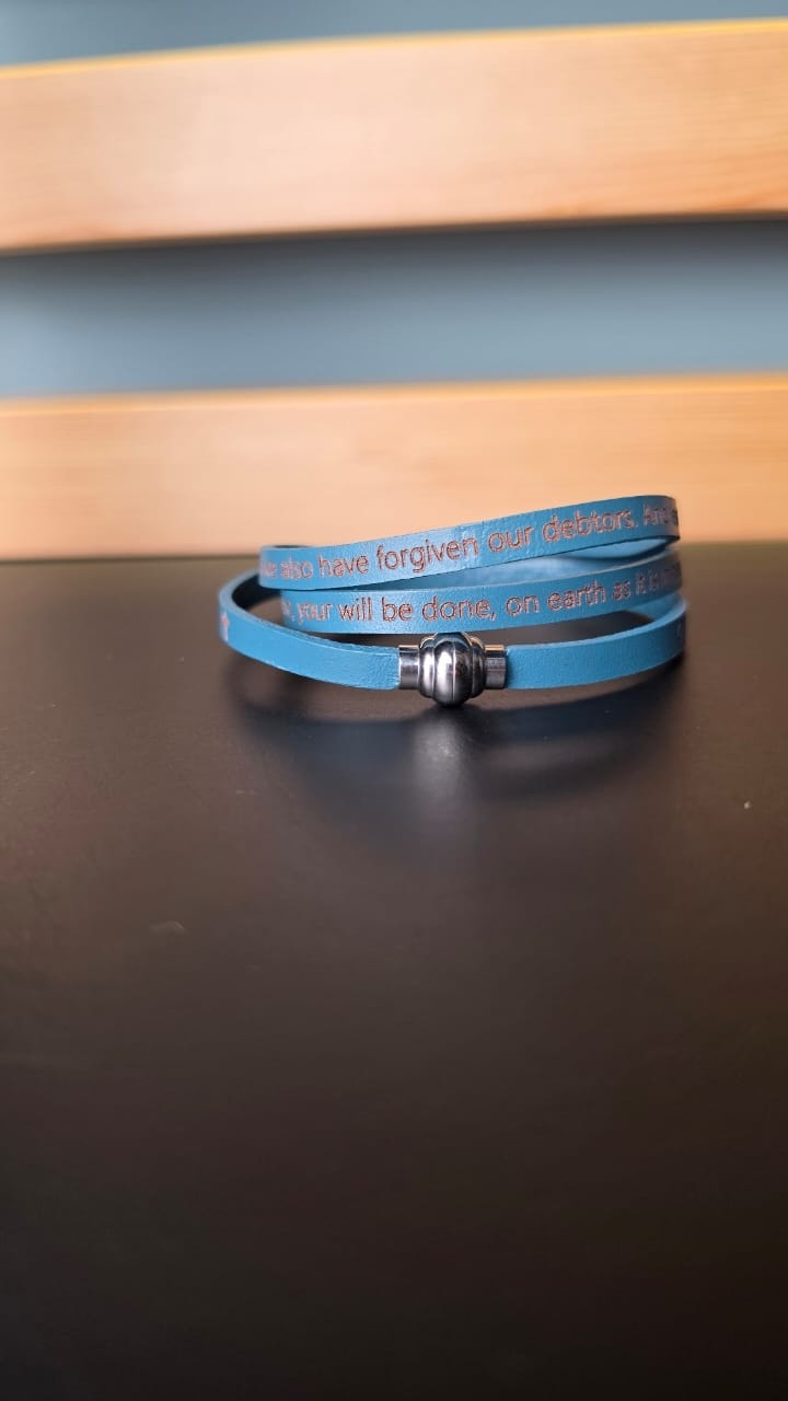 OUR FATHER WRAP BRACELET BLUE LG 60CM - 2
