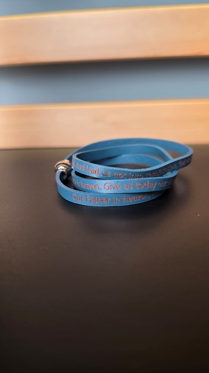 OUR FATHER WRAP BRACELET BLUE LG 60CM - 3