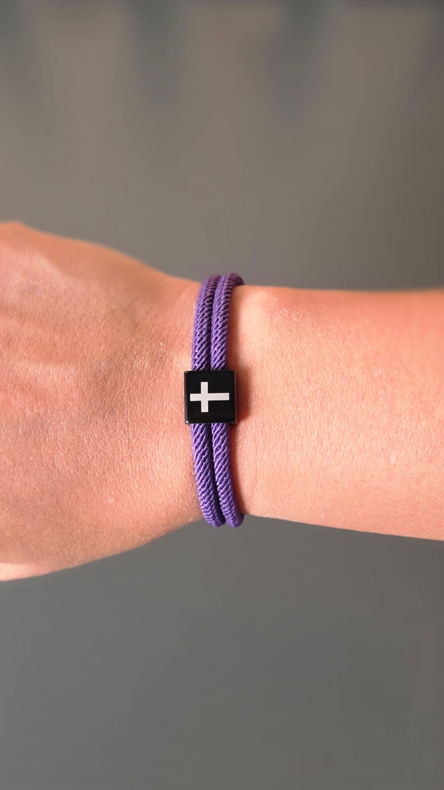 DEEP PURPLE CROSS BRAIDED ROPE BRACELET - 2