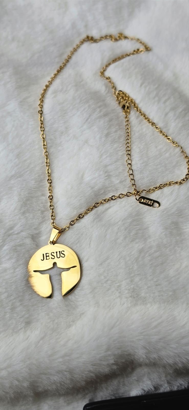 JESUS REDEEMER GOLD PLATED NECKLACE - 4