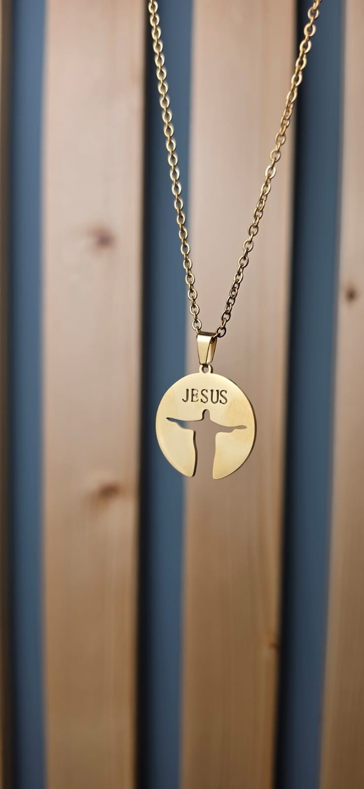 JESUS REDEEMER GOLD PLATED NECKLACE - 5