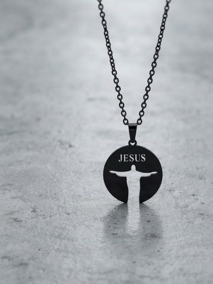 JESUS REDEEMER BLACK NECKLACE - 1